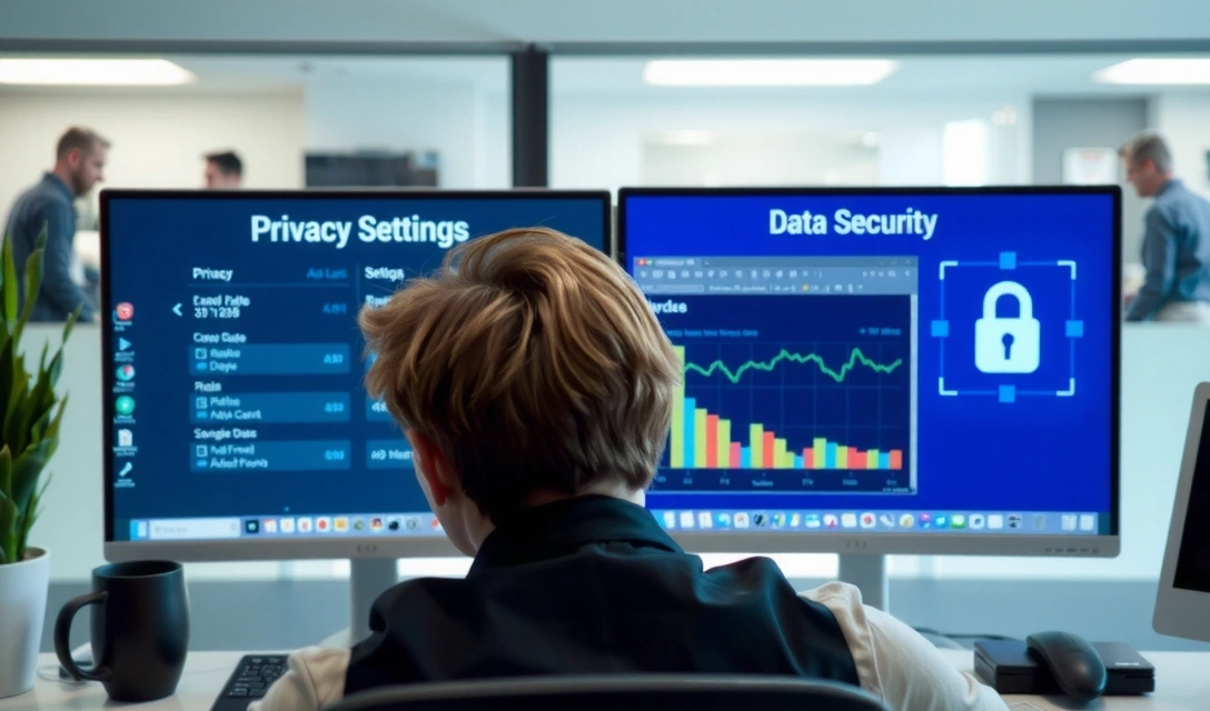 Persona revisando sus datos personales en una pantalla de ordenador