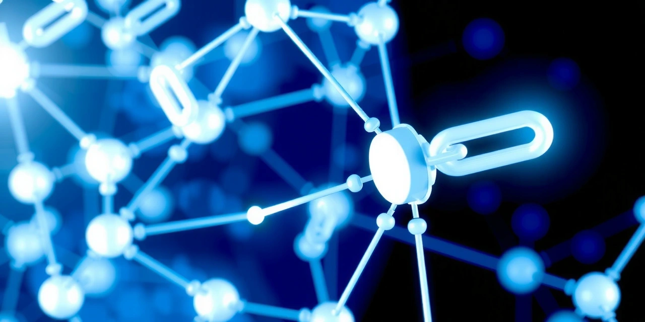 Conexiones abstractas entre diferentes nodos, simbolizando enlaces y la interconexión de sitios web.